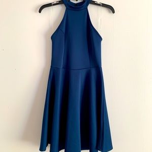 Blue Highneck Dress